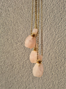 Rose quartz vial necklace